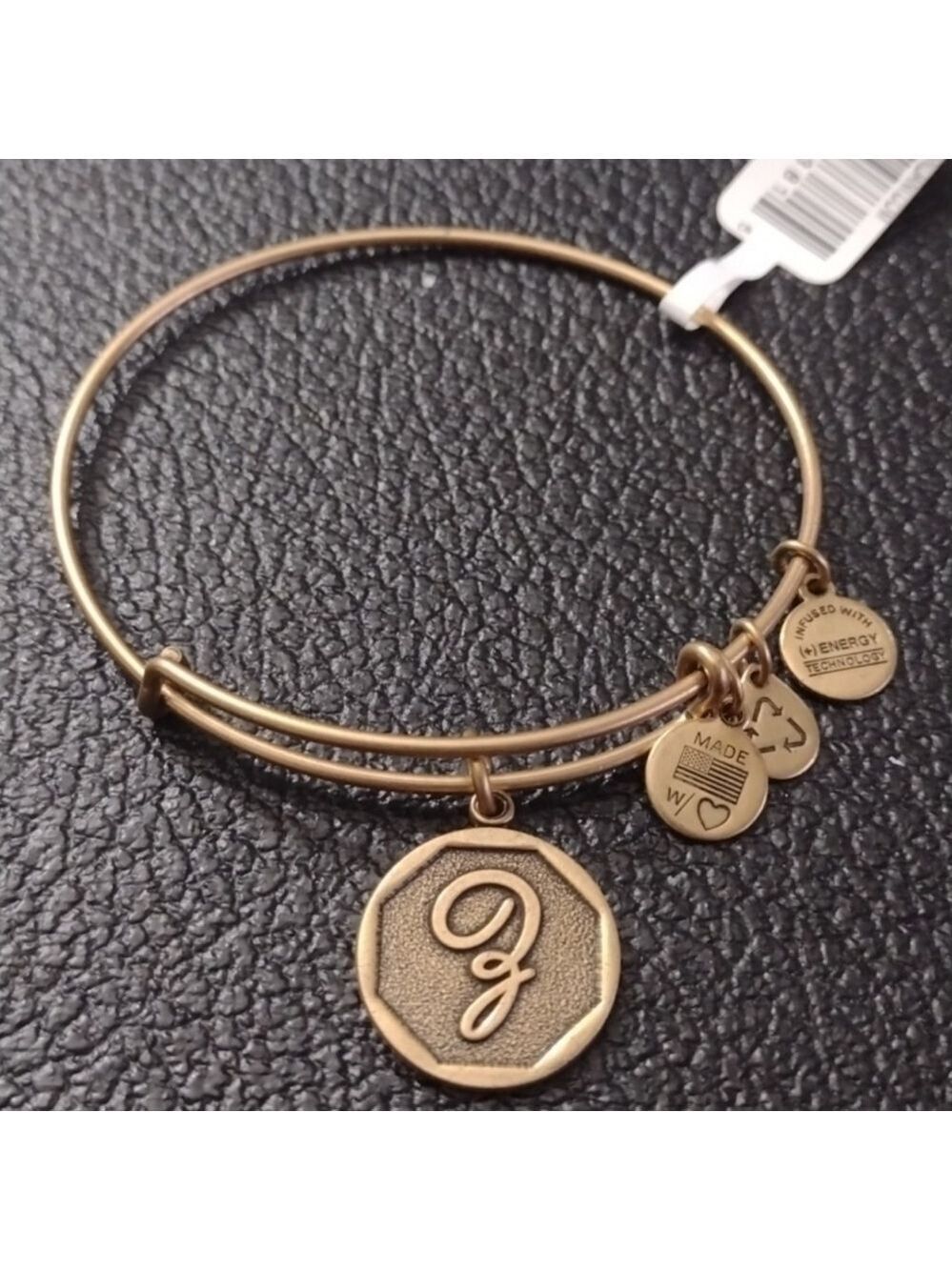 Alex and Ani Gold Charm Bangle Bracelet Letter Z Initial Z New Old Stock 2014